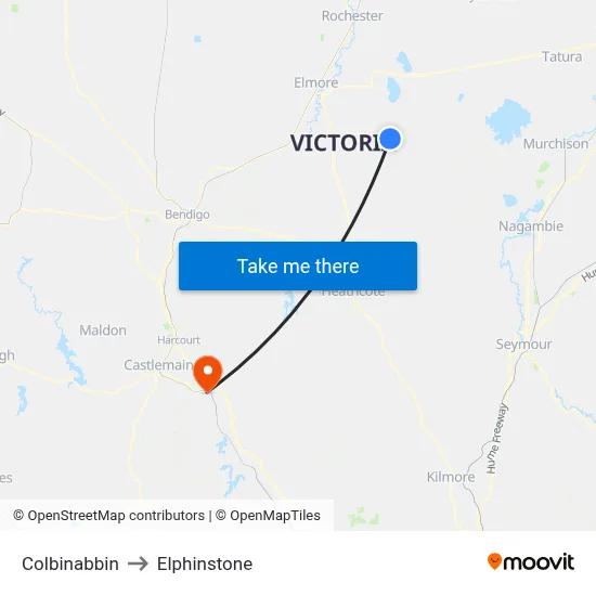 Colbinabbin to Elphinstone map
