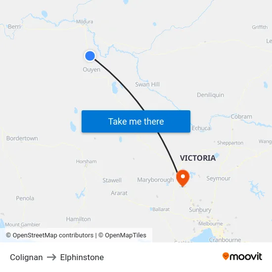 Colignan to Elphinstone map