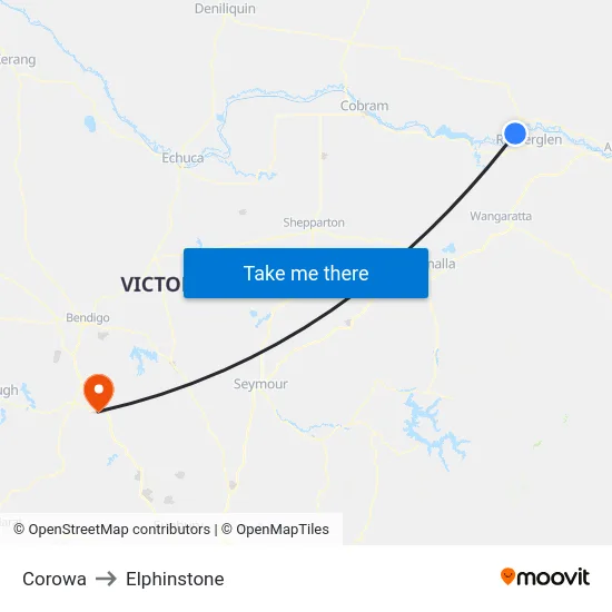 Corowa to Elphinstone map