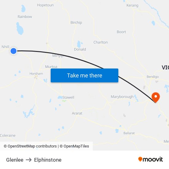 Glenlee to Elphinstone map