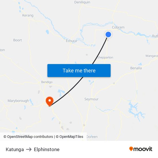 Katunga to Elphinstone map