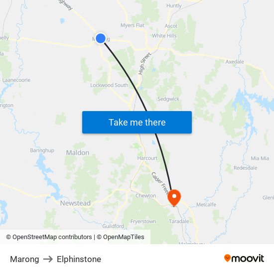 Marong to Elphinstone map