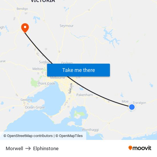 Morwell to Elphinstone map