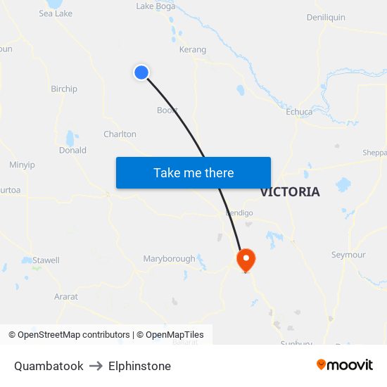 Quambatook to Elphinstone map