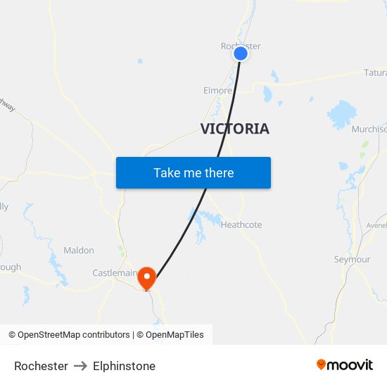Rochester to Elphinstone map