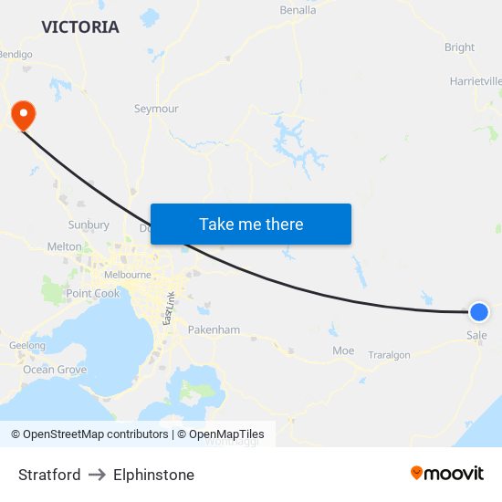 Stratford to Elphinstone map