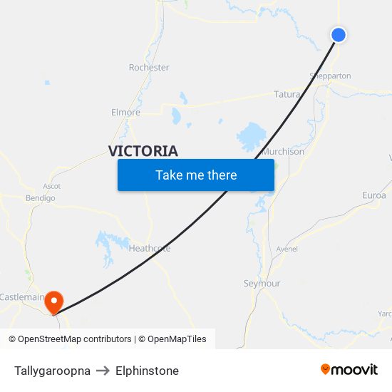 Tallygaroopna to Elphinstone map