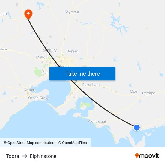 Toora to Elphinstone map