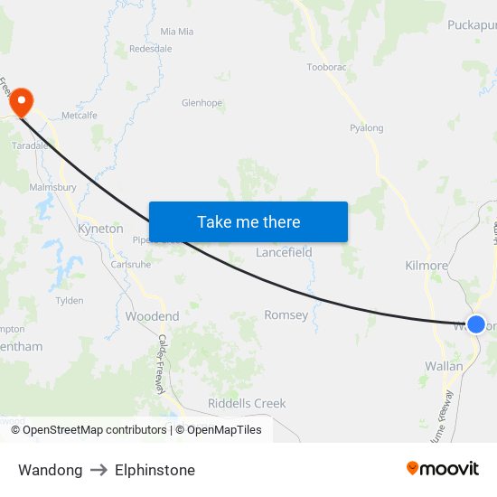 Wandong to Elphinstone map