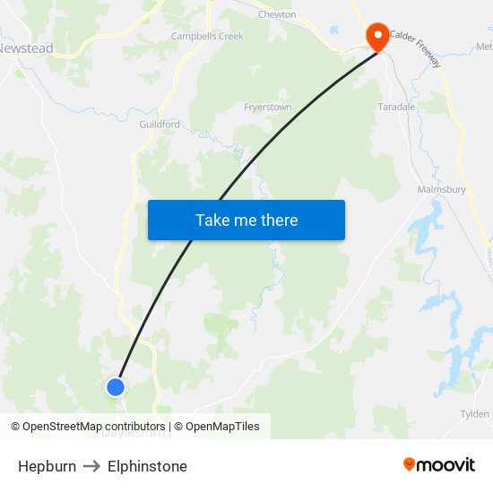 Hepburn to Elphinstone map