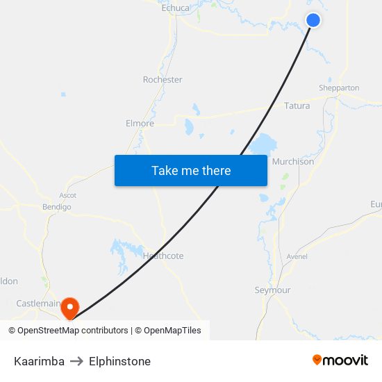 Kaarimba to Elphinstone map