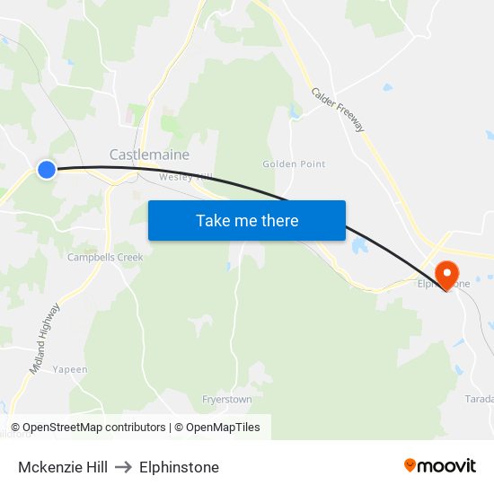 Mckenzie Hill to Elphinstone map