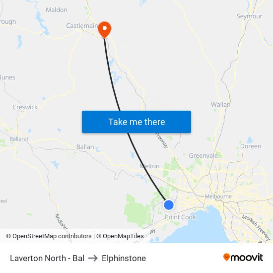 Laverton North - Bal to Elphinstone map