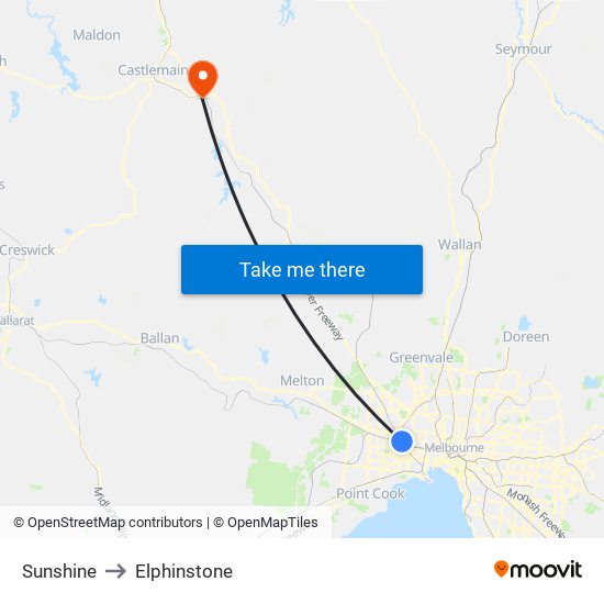 Sunshine to Elphinstone map