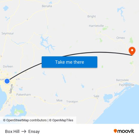 Box Hill to Ensay map