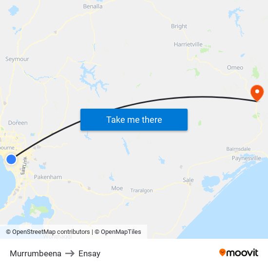 Murrumbeena to Ensay map