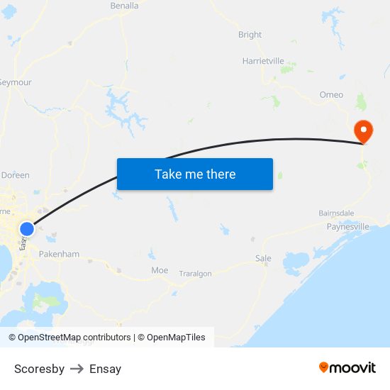 Scoresby to Ensay map