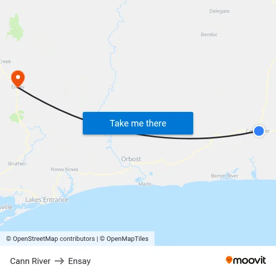 Cann River to Ensay map