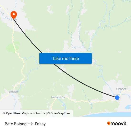 Bete Bolong to Ensay map