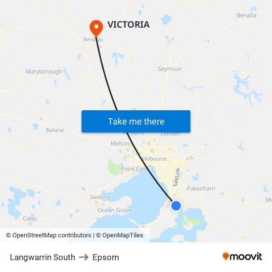Langwarrin South to Epsom map