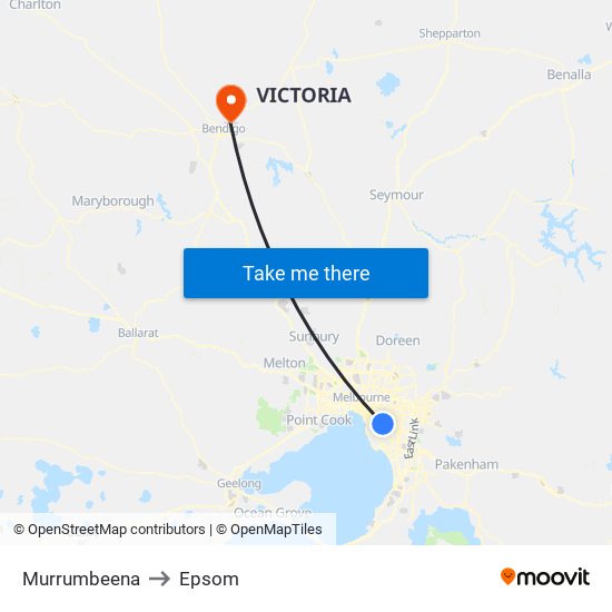 Murrumbeena to Epsom map