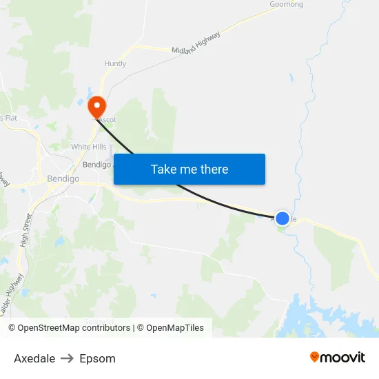 Axedale to Epsom map