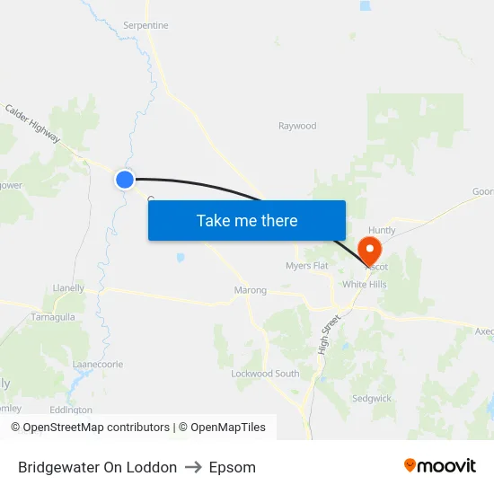 Bridgewater On Loddon to Epsom map