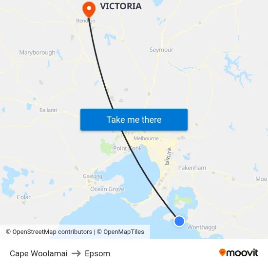 Cape Woolamai to Epsom map