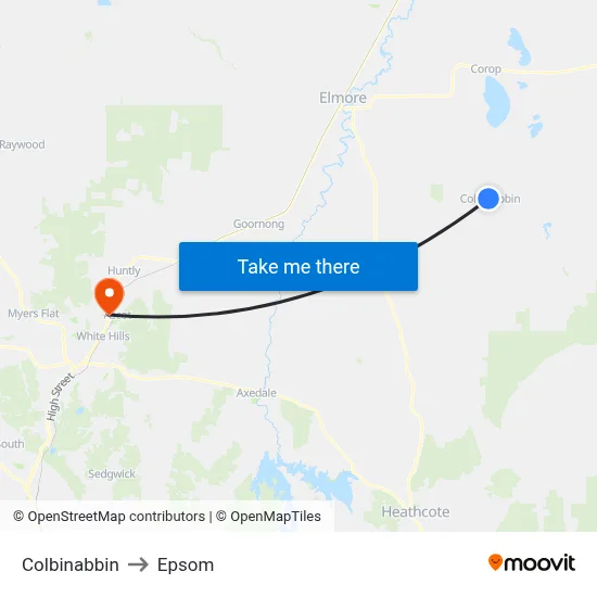 Colbinabbin to Epsom map