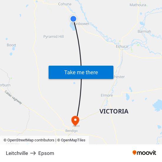 Leitchville to Epsom map