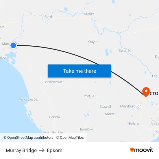 Murray Bridge to Epsom map