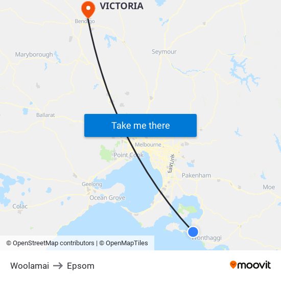 Woolamai to Epsom map