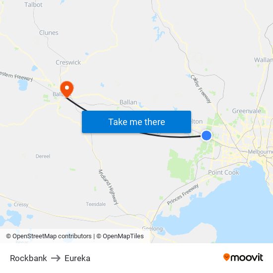 Rockbank to Eureka map