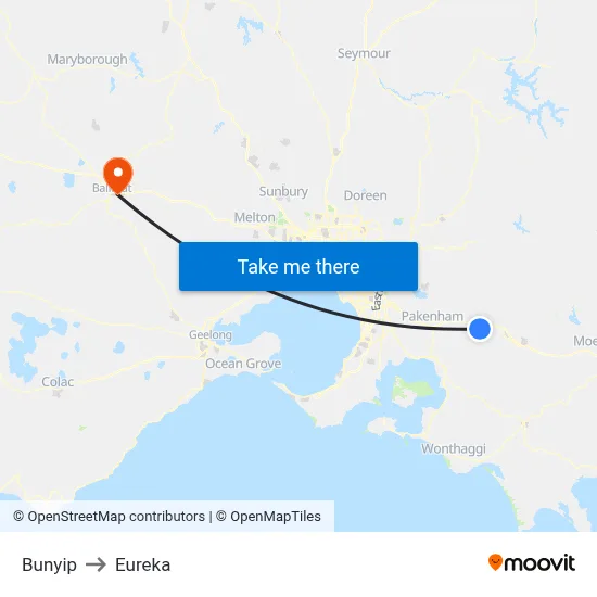 Bunyip to Eureka map