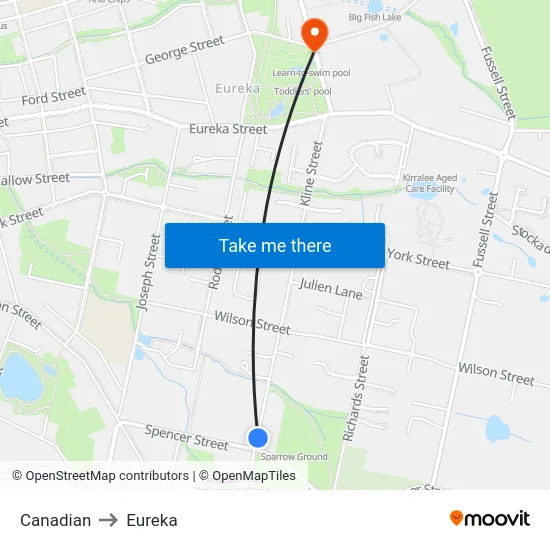 Canadian to Eureka map