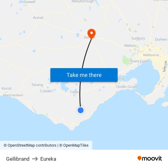 Gellibrand to Eureka map