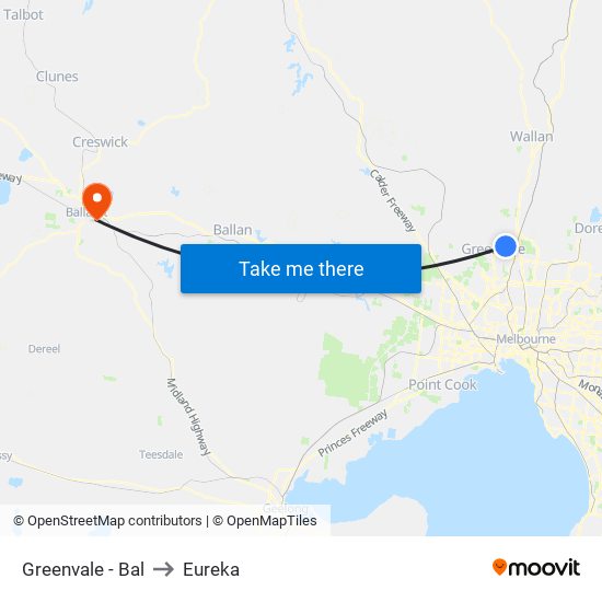Greenvale - Bal to Eureka map
