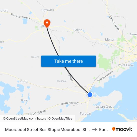 Moorabool Street Bus Stops/Moorabool St (Geelong) to Eureka map