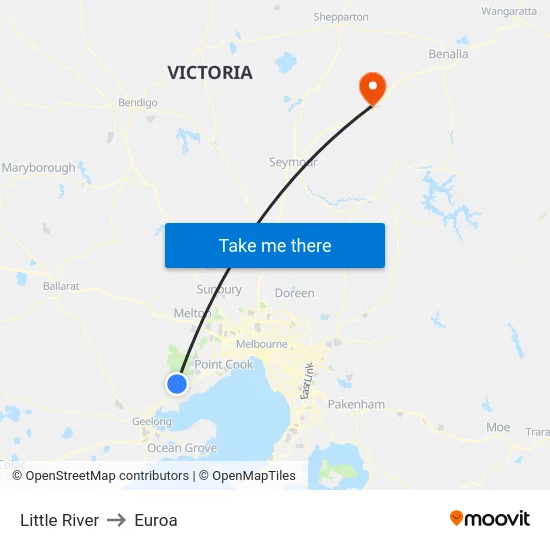 Little River to Euroa map