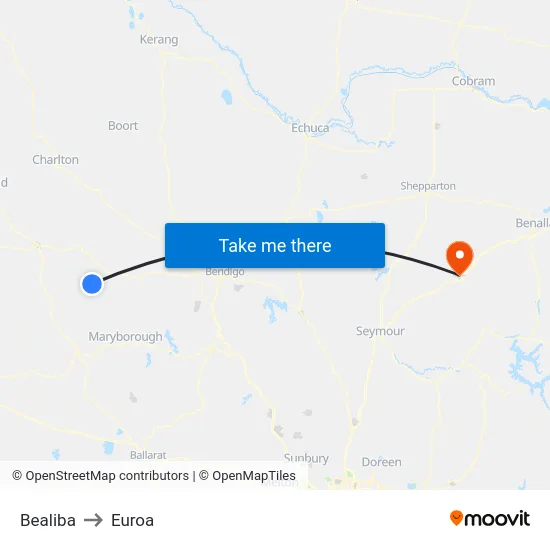 Bealiba to Euroa map