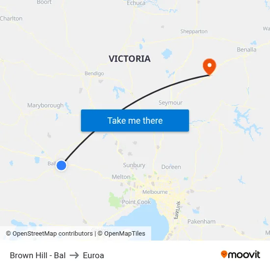 Brown Hill - Bal to Euroa map
