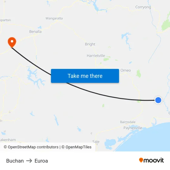 Buchan to Euroa map