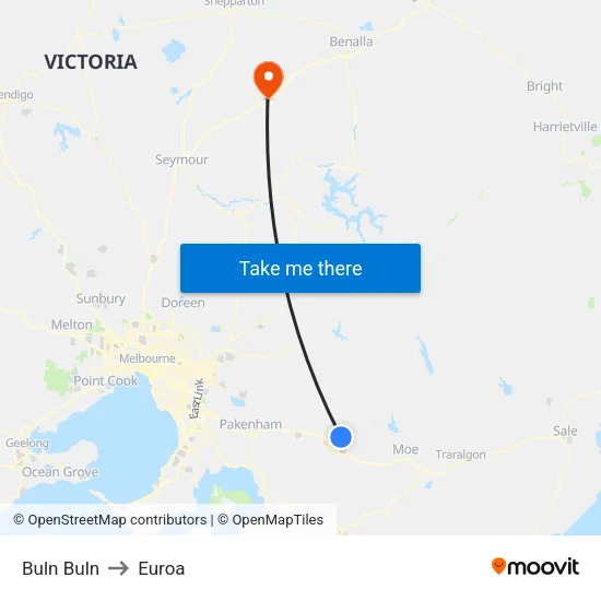 Buln Buln to Euroa map