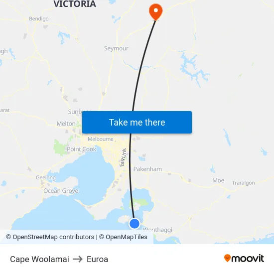 Cape Woolamai to Euroa map
