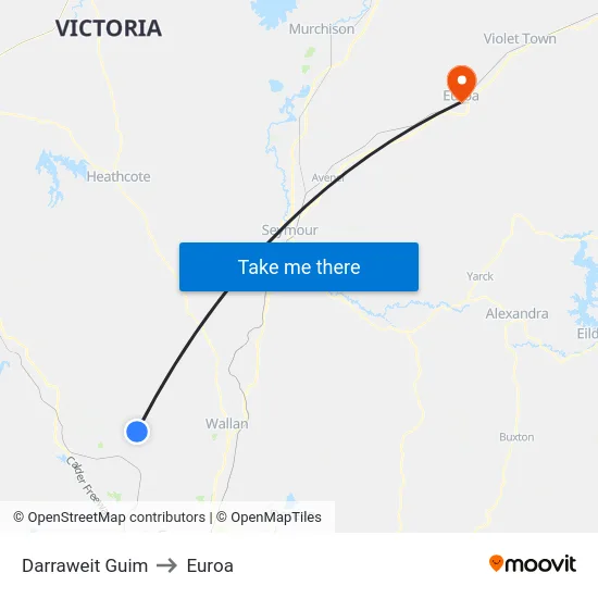 Darraweit Guim to Euroa map