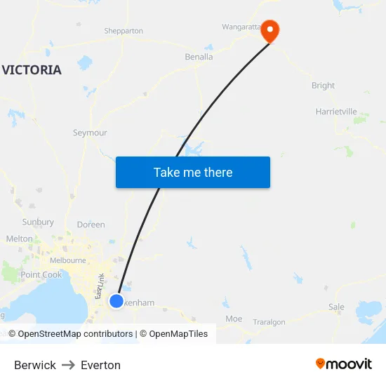 Berwick to Everton map