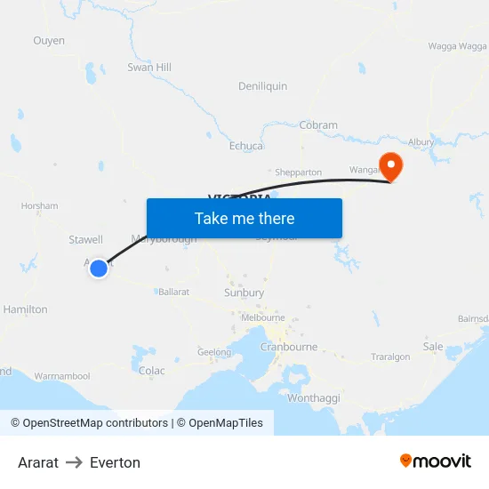 Ararat to Everton map