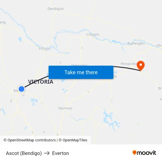 Ascot (Bendigo) to Everton map