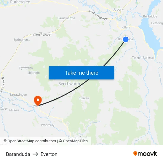 Baranduda to Everton map
