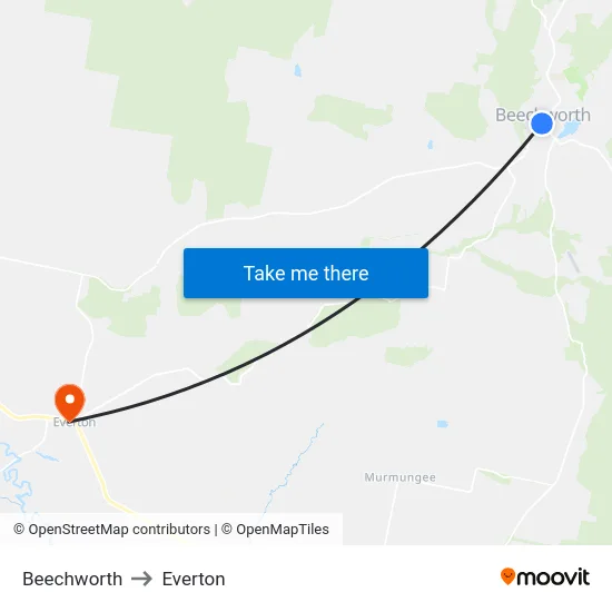 Beechworth to Everton map